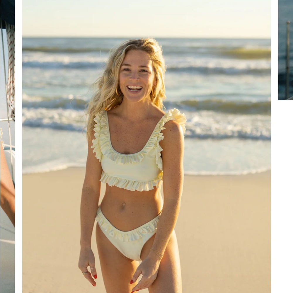 Summer of Spivey Frill high leg bikini bottom - sunset × 1